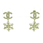 CHANEL - Coco Earrings Gold Clear Hardware Rhinestones