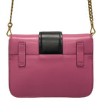 PRADA - Logo Pink Black Leather Crossbody Bag