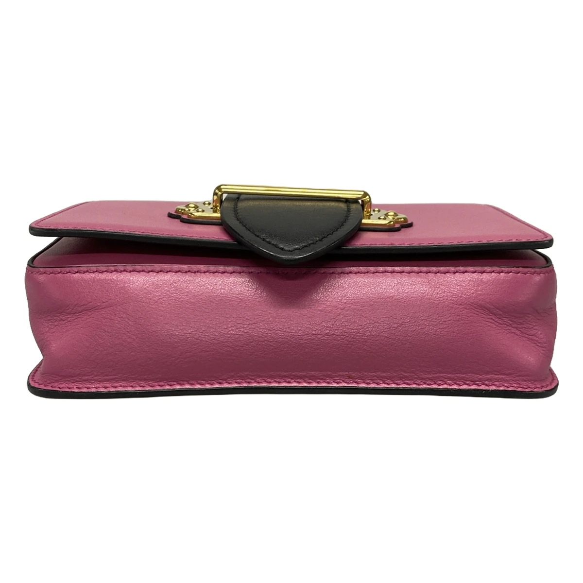 PRADA - Logo Pink Black Leather Crossbody Bag