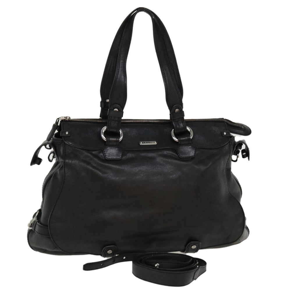CELINE Shoulder Bag Leather Black  38040