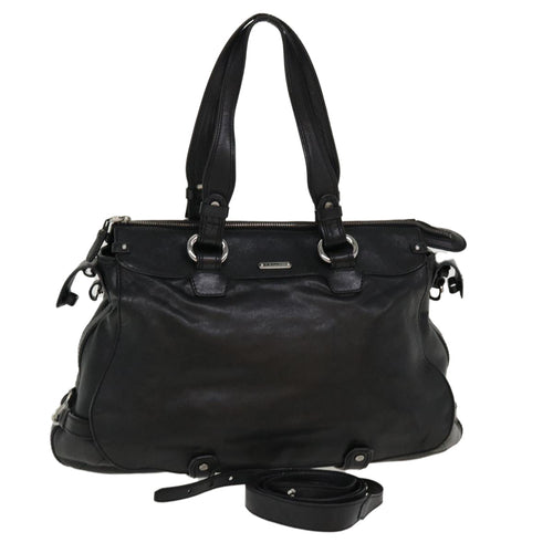 CELINE Shoulder Bag Leather Black  38040
