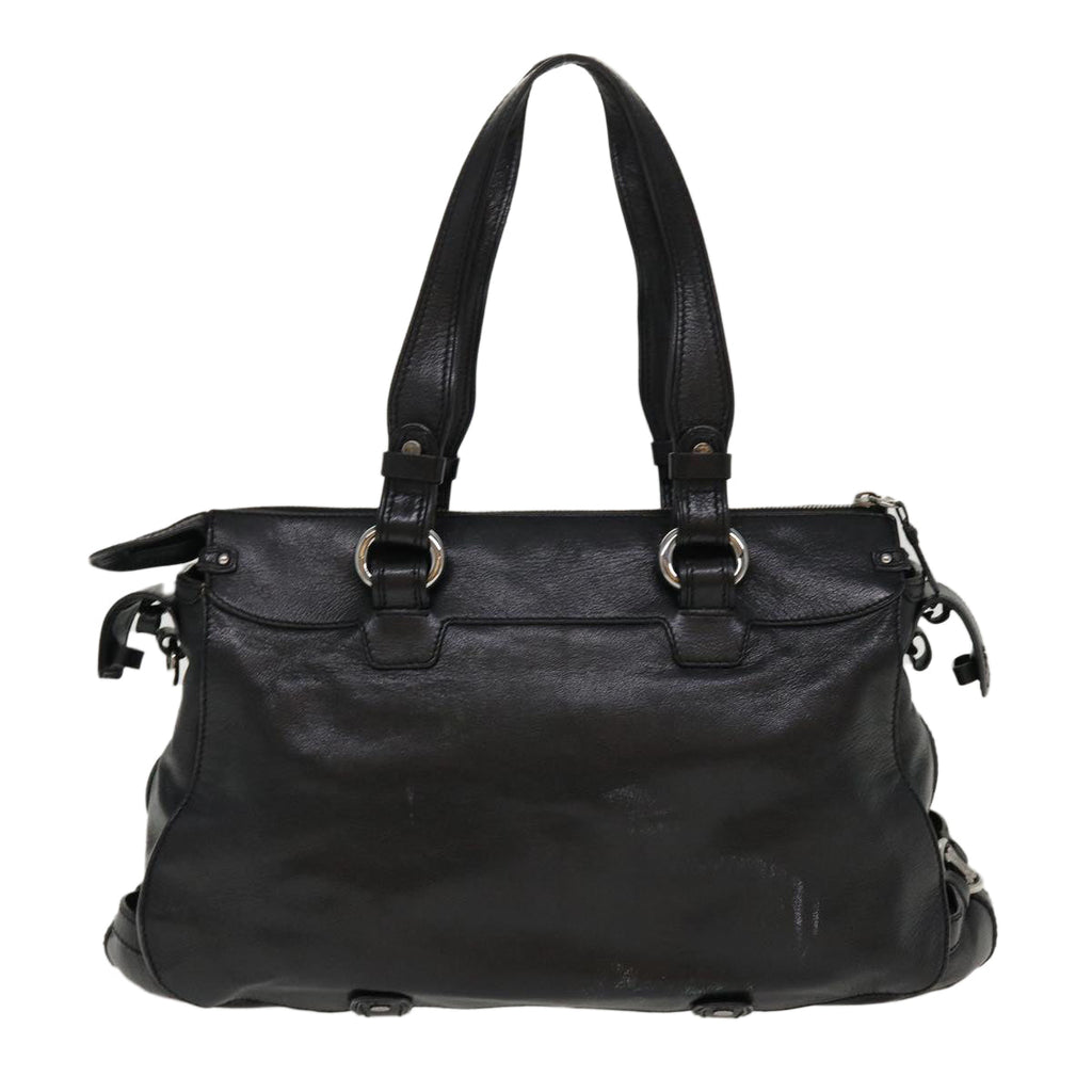 CELINE Shoulder Bag Leather Black  38040