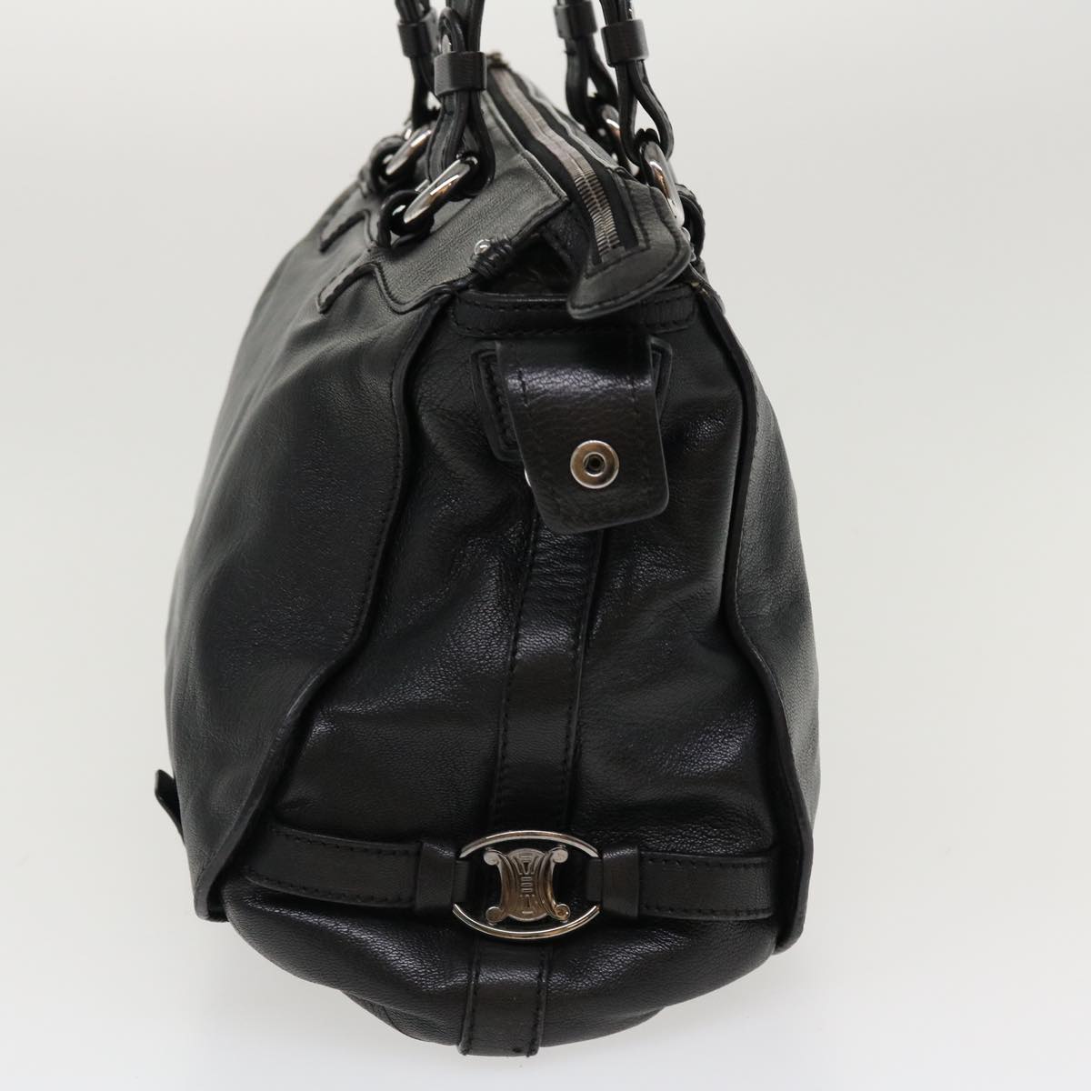 CELINE Shoulder Bag Leather Black  38040