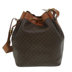 CELINE Macadam Canvas Shoulder Bag PVC Leather Brown  38054