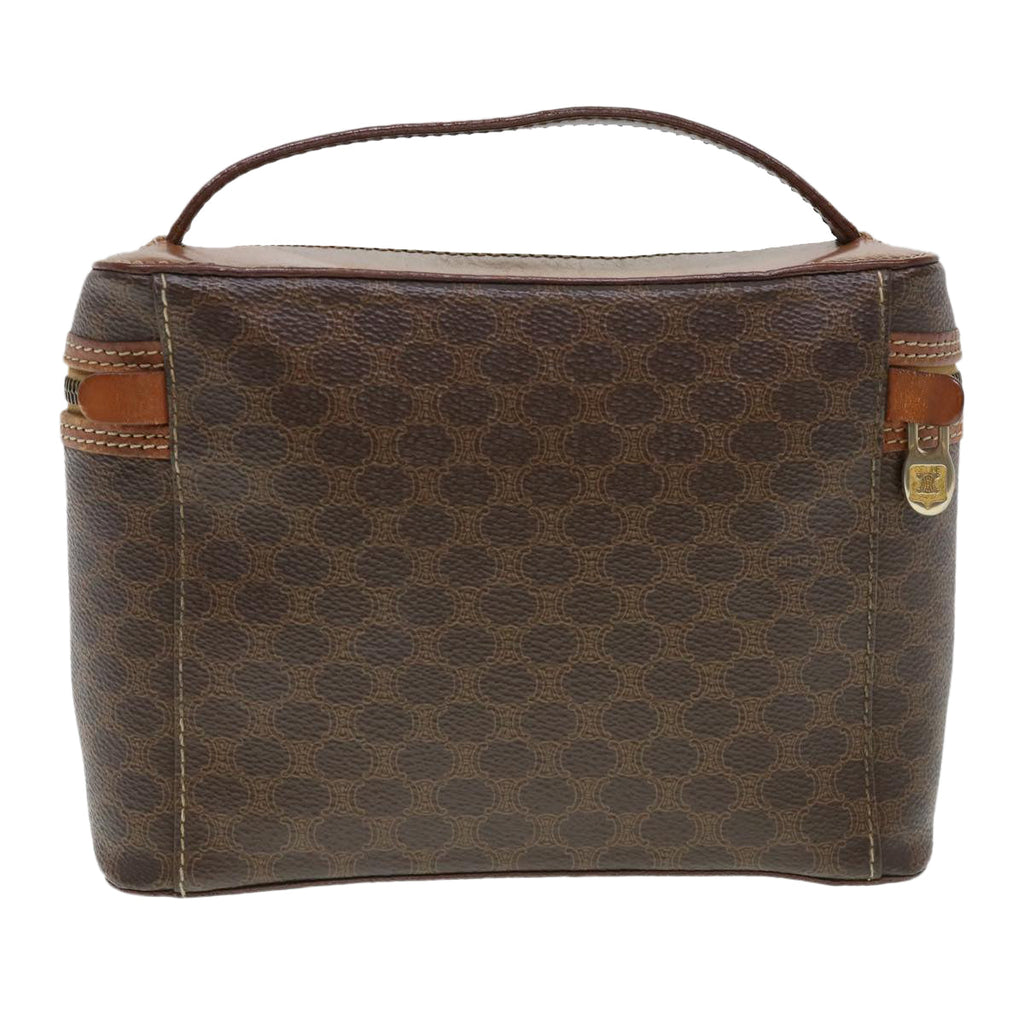 CELINE Macadam Canvas Hand Bag PVC Leather Brown  38356