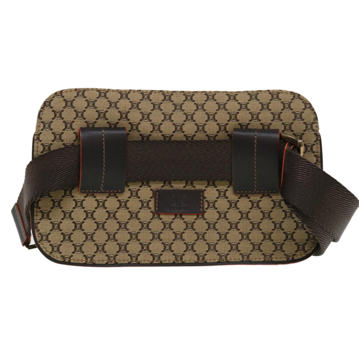 CELINE Macadam Canvas Waist Bag Beige Orange  38443
