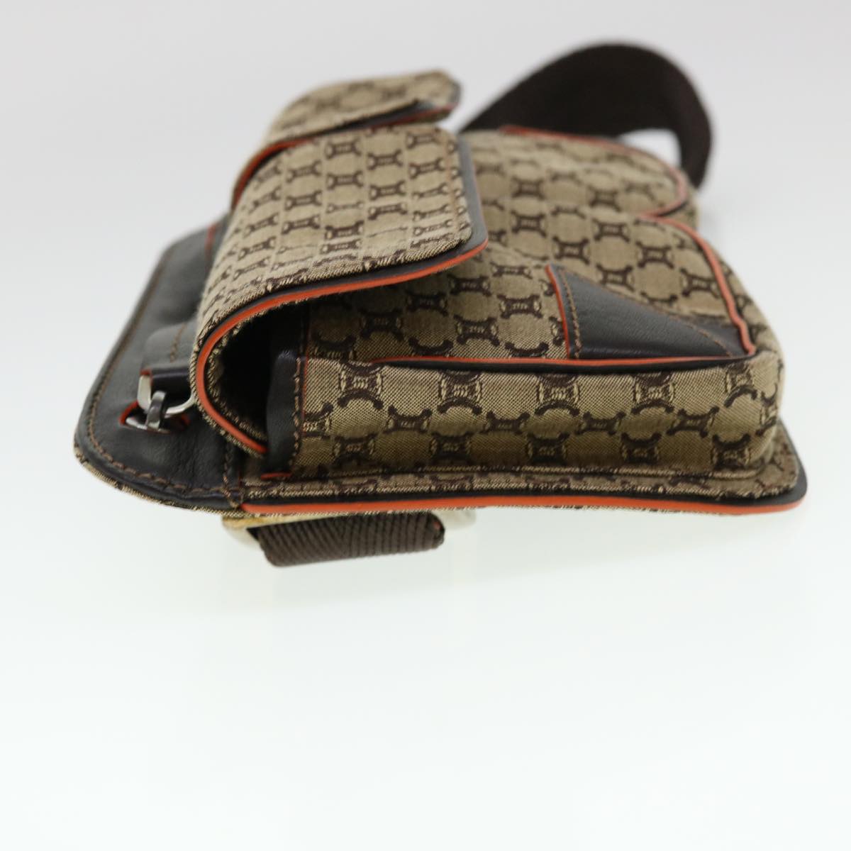 CELINE Macadam Canvas Waist Bag Beige Orange  38443