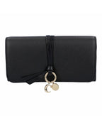 Chloe Alphabet Leather Wallet Women Black | Black Wallets & Pouches