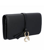 Chloe Alphabet Leather Wallet Women Black | Black Wallets & Pouches