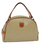 CELINE Macadam Canvas Hand Bag PVC Leather Beige  38694