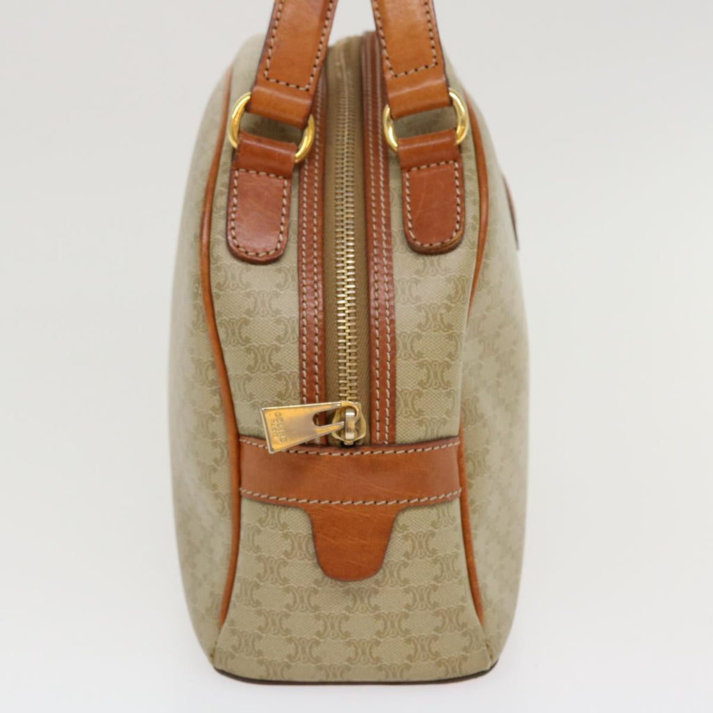 CELINE Macadam Canvas Hand Bag PVC Leather Beige  38694