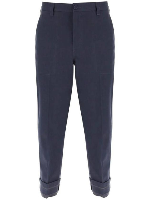 Thick Cotton Canvas Gardener's Slacks Navy Dior