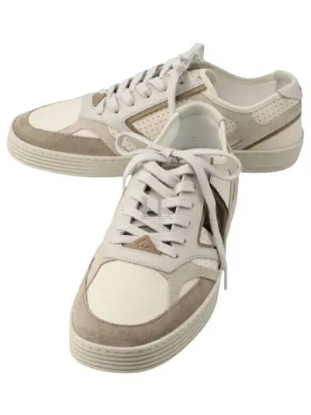 Fendi Step Leather Low Top Sneakers Beige