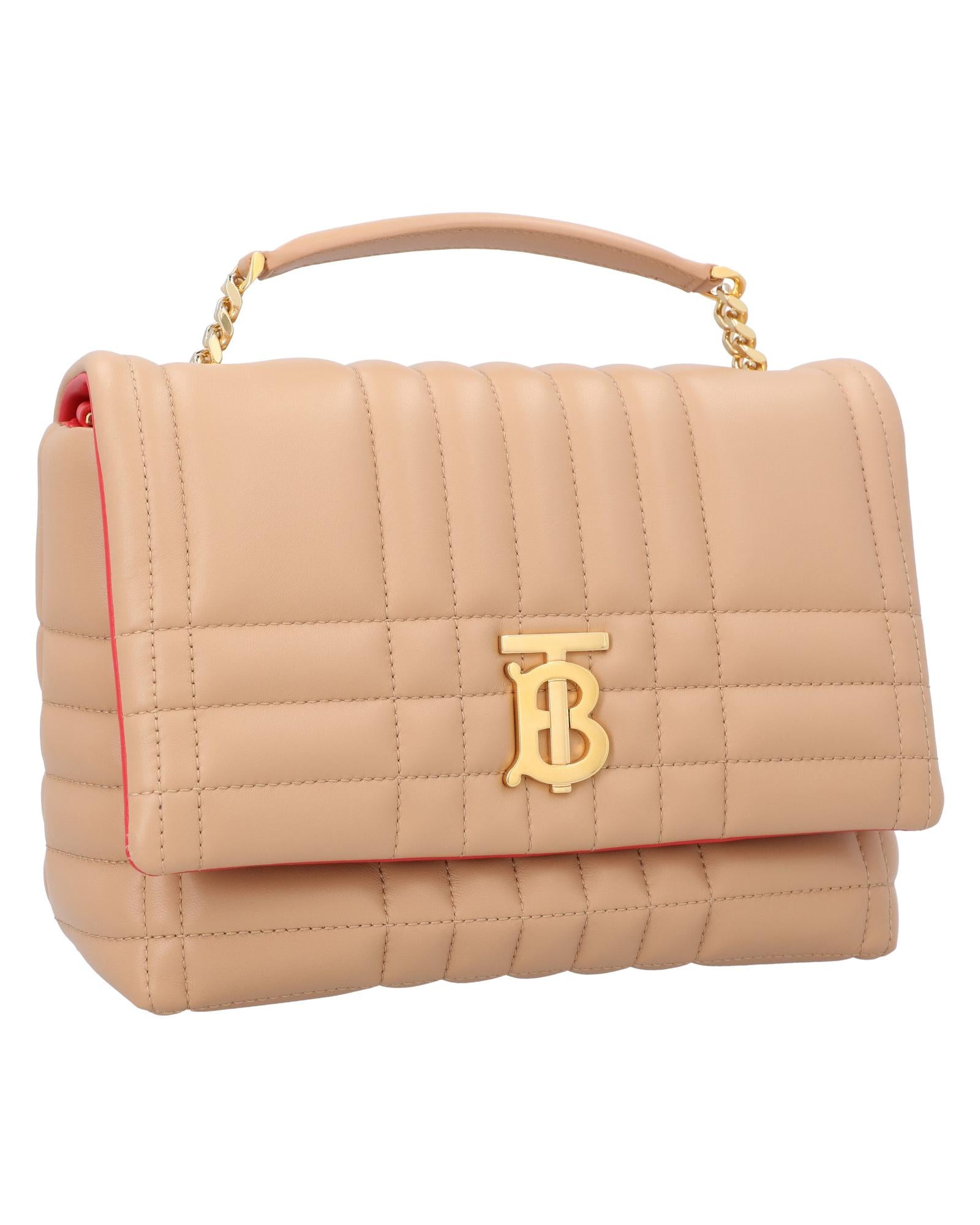 Burberry TB Bag Quilted Leather Crossbody Women Pink | Pink Messenger Bags