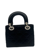 DIOR - Black Satin Crystals Mini Lady Dior