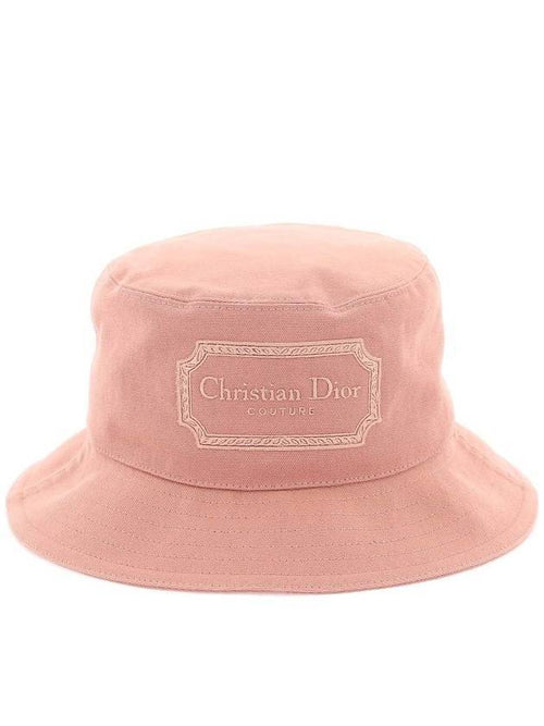 Couture Embroidered Logo Bucket Hat Pink Dior