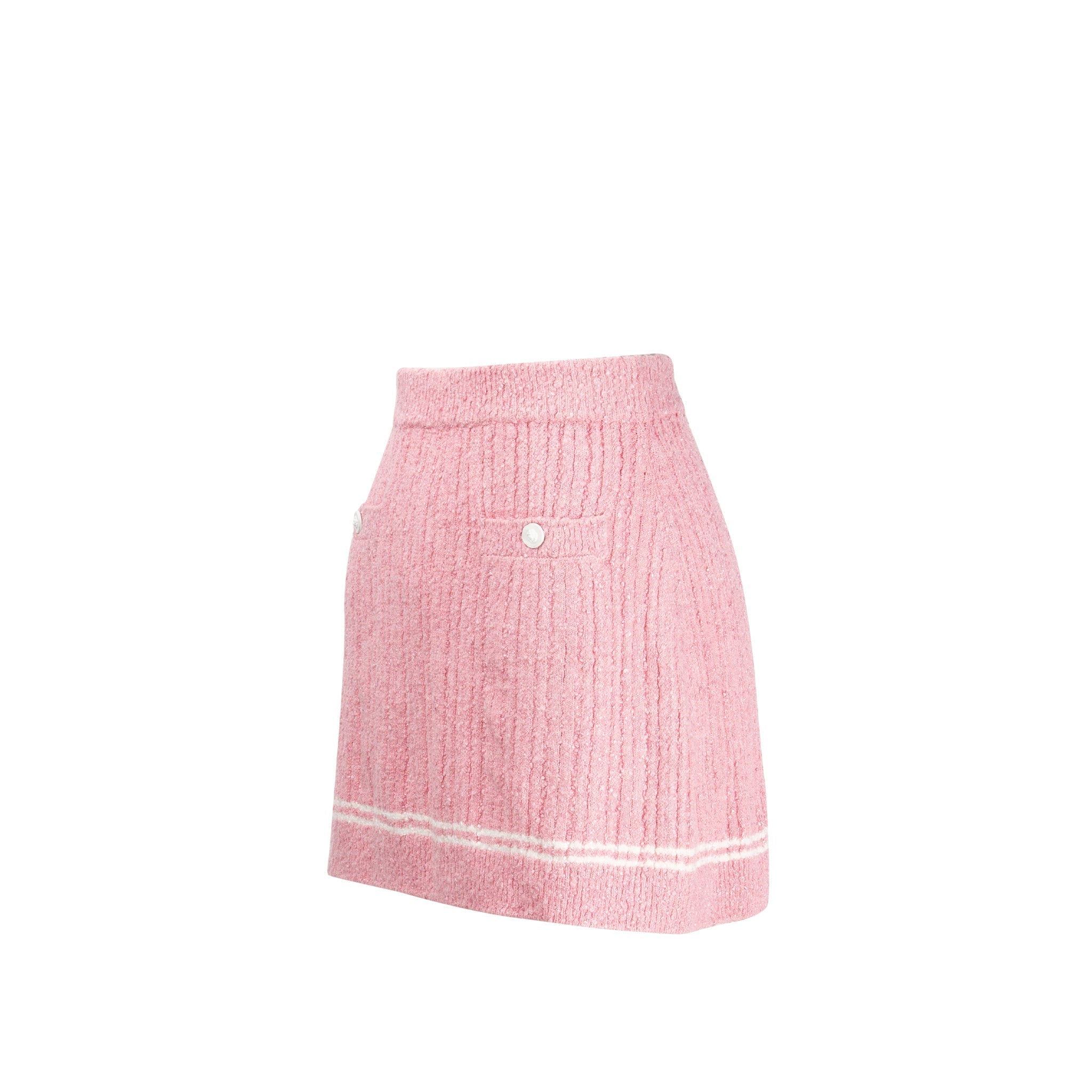 Chanel Size 36 22P Knit Skirt Viscose/Cotton/Polyamide Light Pink