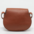 Chloe Brown Leather Mini Marcie Crossbody Bag
