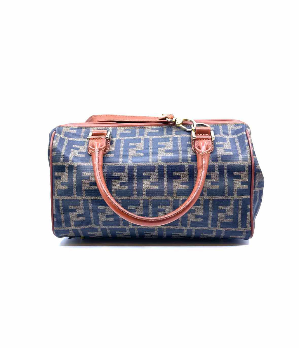 FENDI Brown, black Coated canvas Monogram Handbag