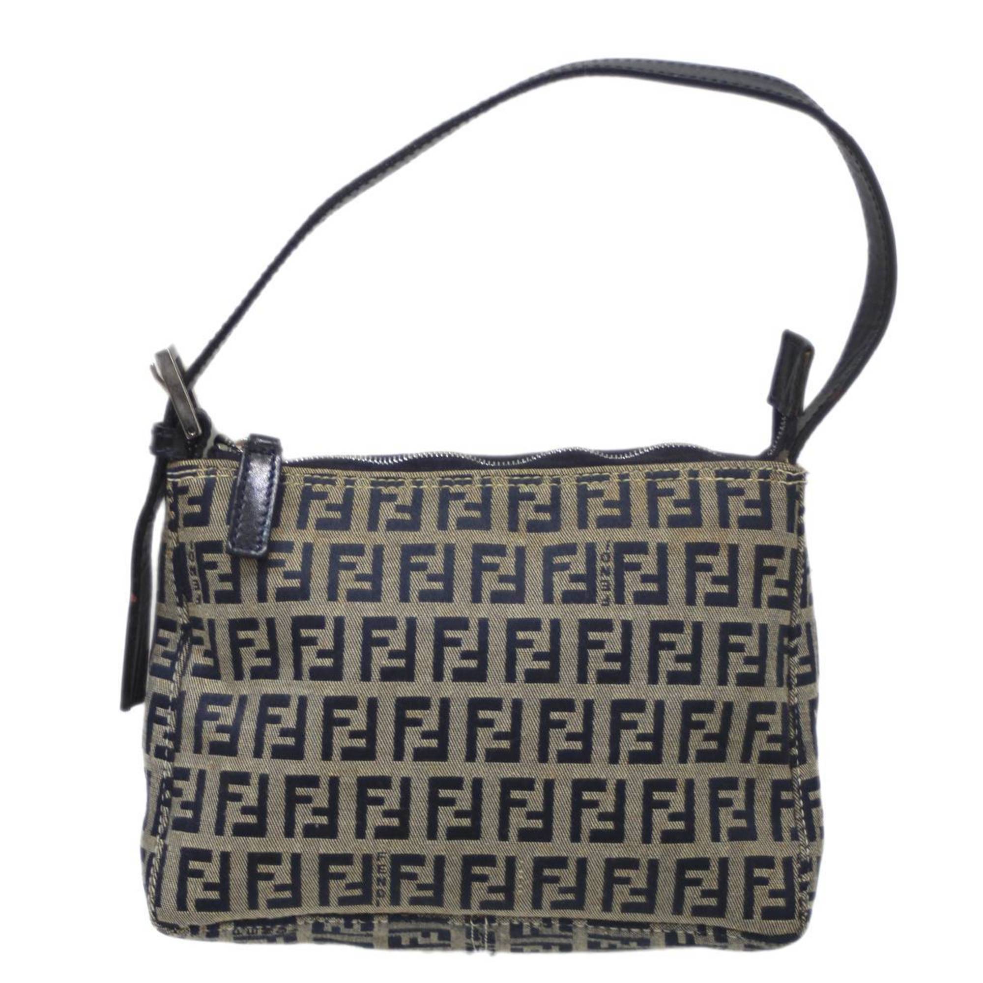 Fendi Zucchino  Canvas Leather Pouch ()