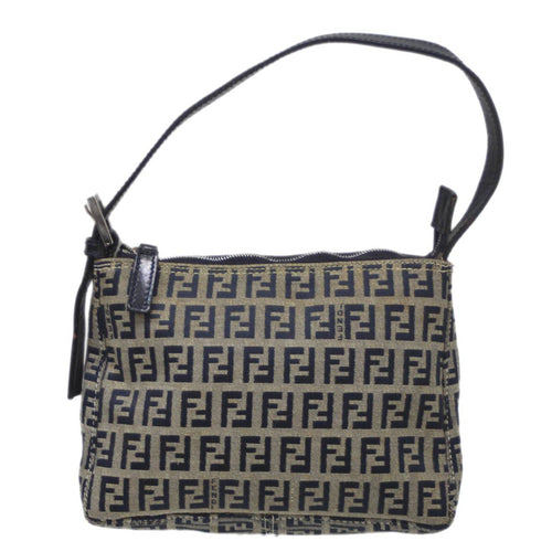 Fendi Zucchino  Canvas Leather Pouch ()
