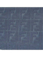 Fendi FF Logo Flat Large Clutch Bag Blue