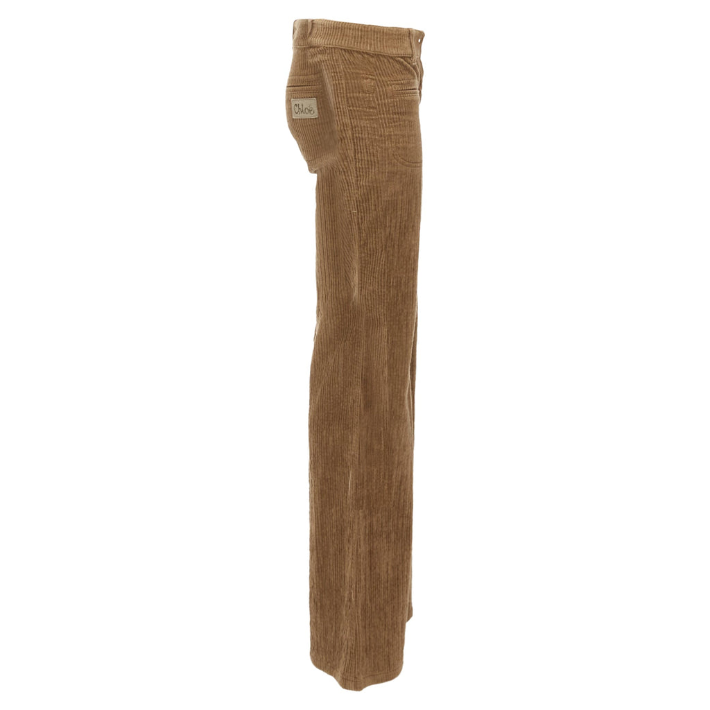 Chloe Cotton Corduroy Low Waist Flared Pants