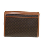 CELINE Macadam Canvas Clutch Bag PVC Leather Brown  39179