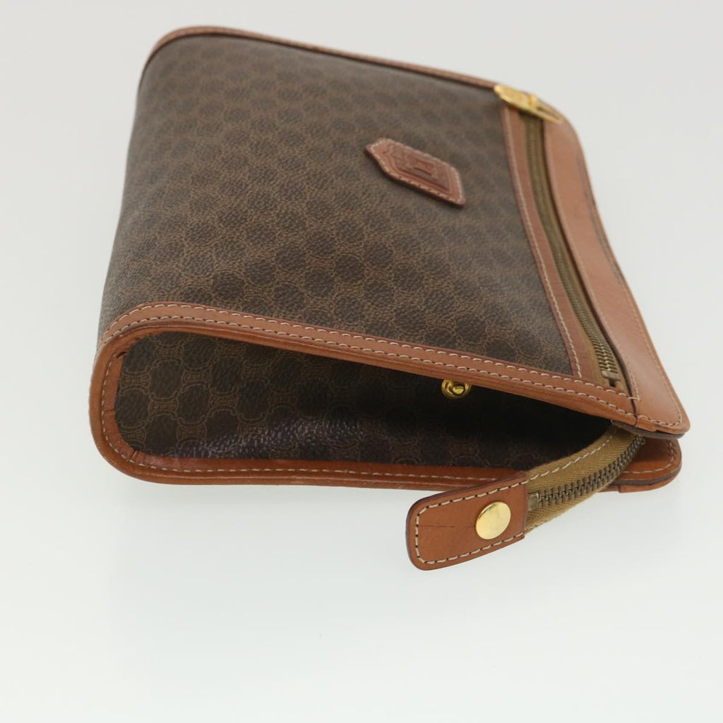 CELINE Macadam Canvas Clutch Bag PVC Leather Brown  39179