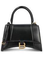 Balenciaga Hourglass Small Tote Bag in Shiny Box Calfskin Black