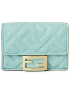 Fendi Baguette Micro Tri-fold Nappa Leather Half Wallet Light Blue