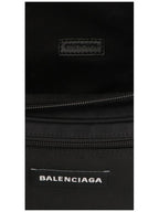 Balenciaga Explorer Logo Patch Nylon Belt Bag Black