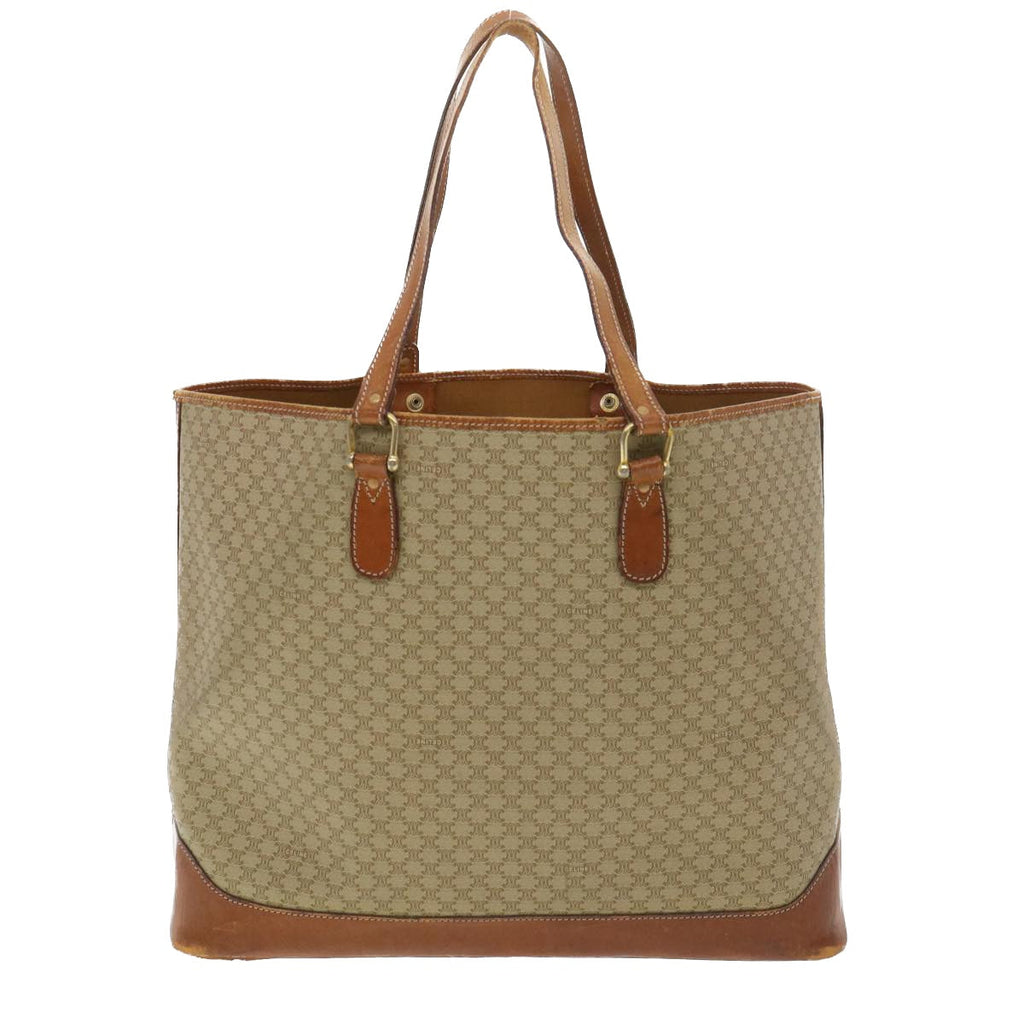 CELINE Macadam Canvas Tote Bag Beige  39385