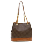 CELINE Macadam Canvas Shoulder Bag PVC Leather Brown  39461