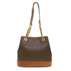 CELINE Macadam Canvas Shoulder Bag PVC Leather Brown  39461