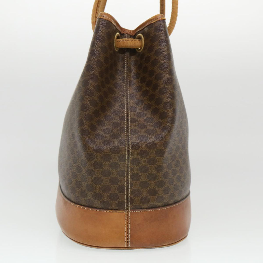 CELINE Macadam Canvas Shoulder Bag PVC Leather Brown  39461
