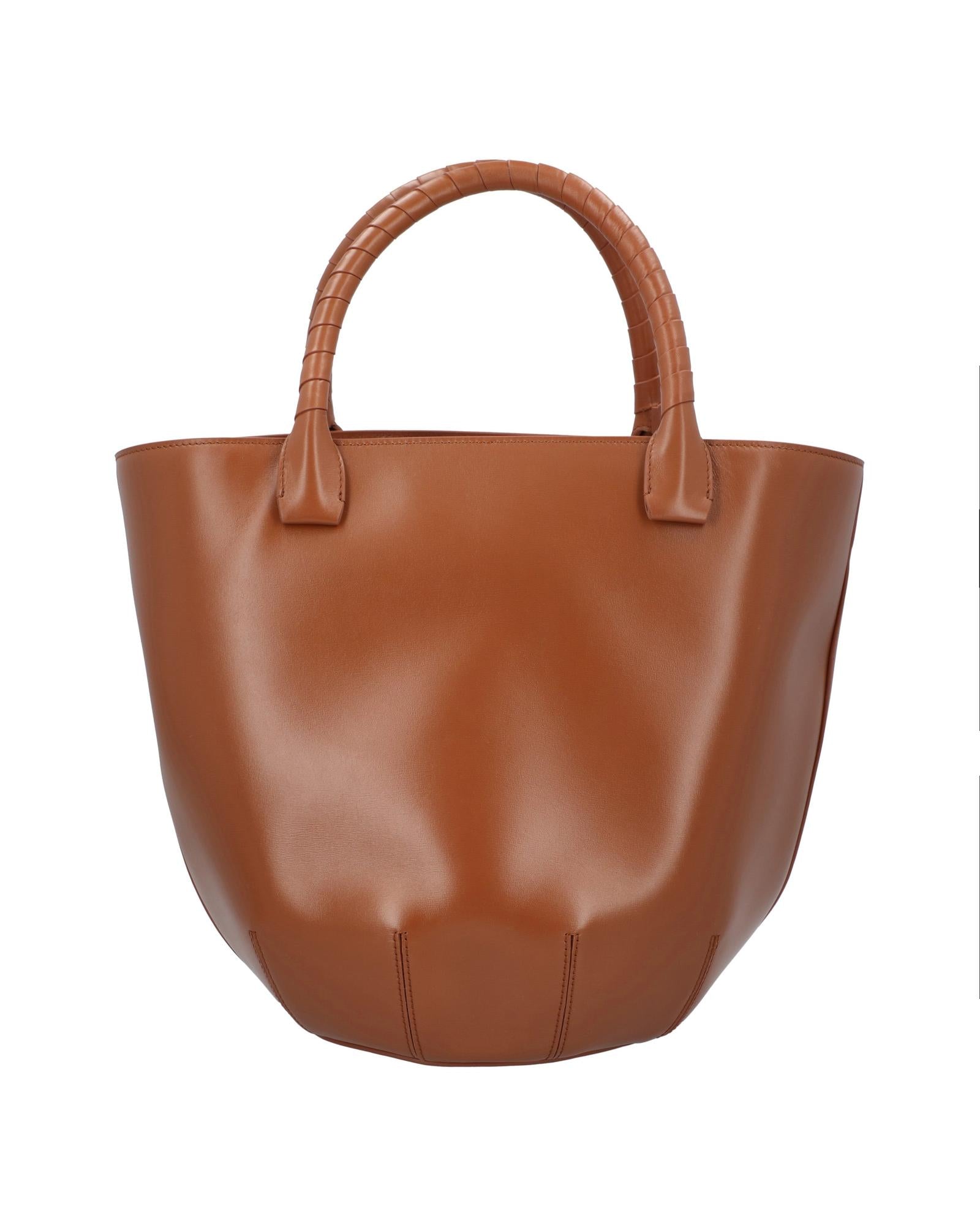 Chloe Woody Small Leather Tote Women Brown | Brown Tote Bags