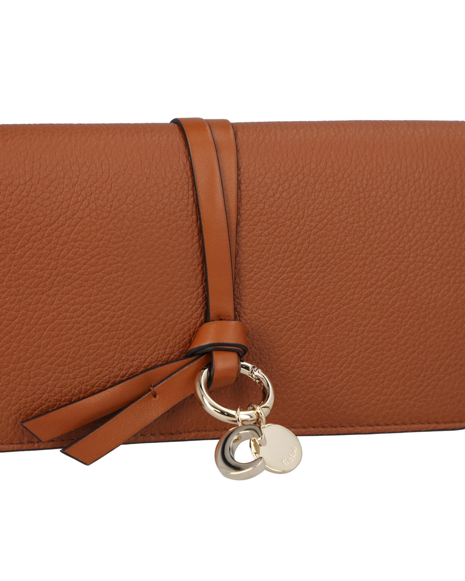 Chloe Alphabet Wallet Leather Women Brown | Brown Wallets & Pouches