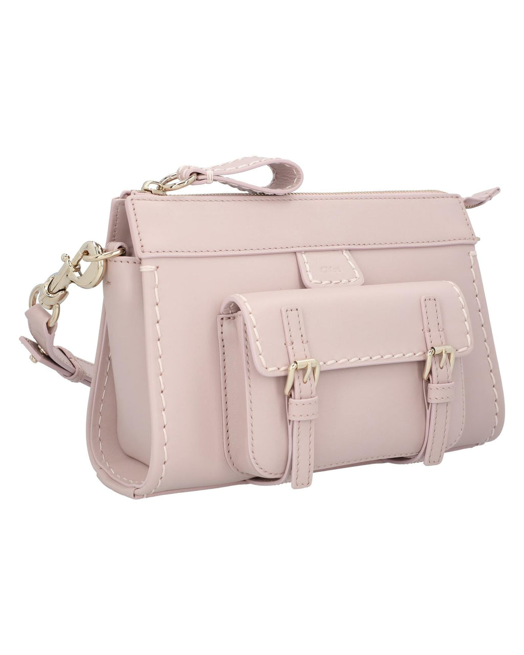 Chloe Mini Leather Crossbody Bag Women Brown | Beige Shoulder Bags