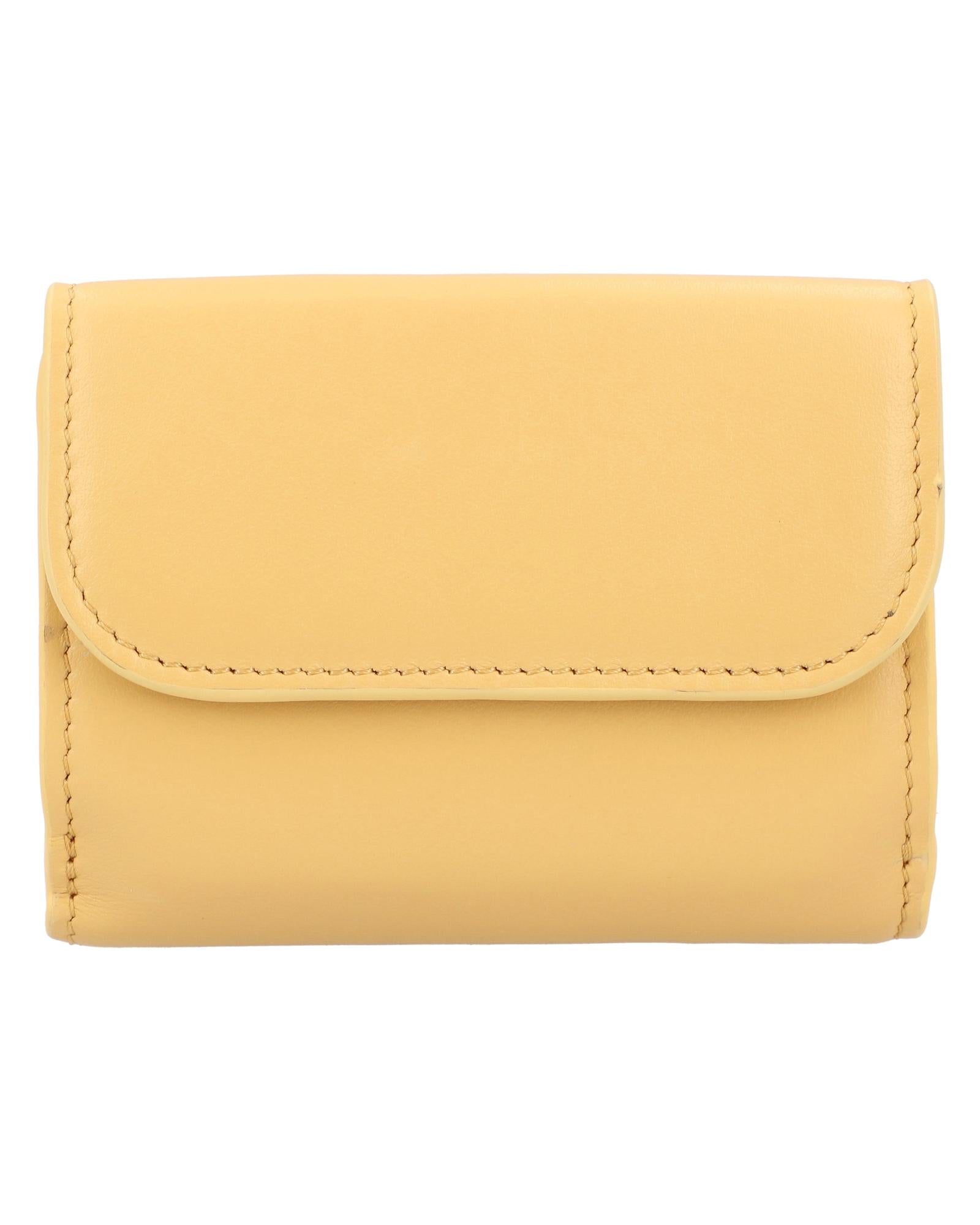Chloe Embroidered Leather Trifold Wallet Women Yellow | Yellow Wallets & Pouches