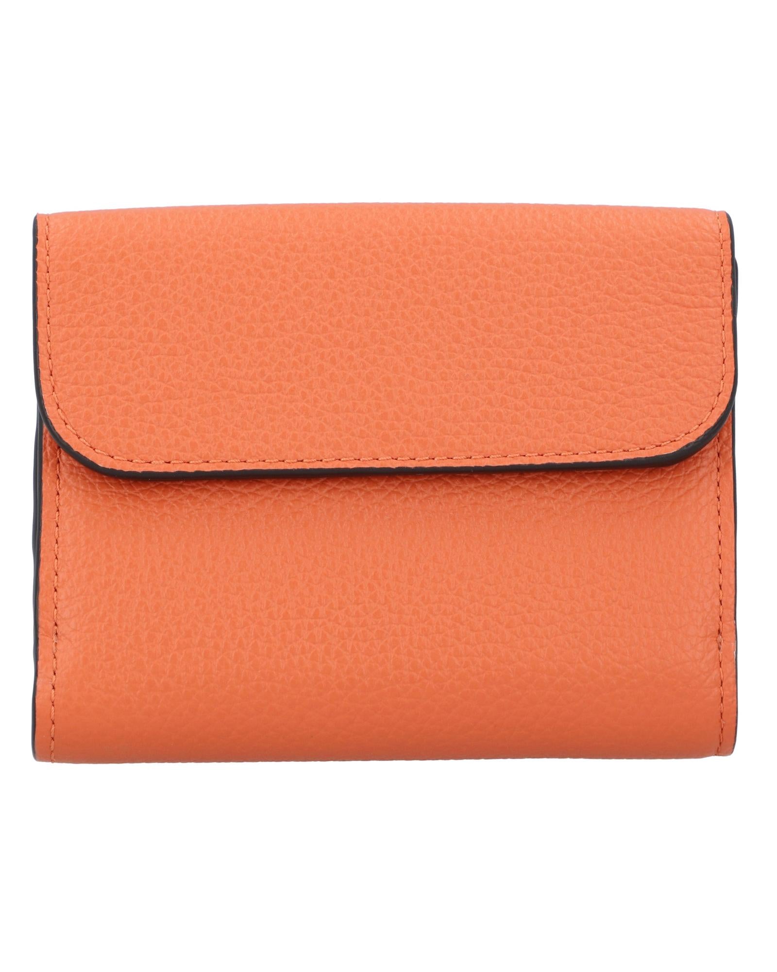 Chloe Alphabet Mini Wallet Leather Women Orange | Orange Wallets & Pouches