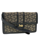 CELINE C Macadam Canvas Shoulder Bag Navy  39617