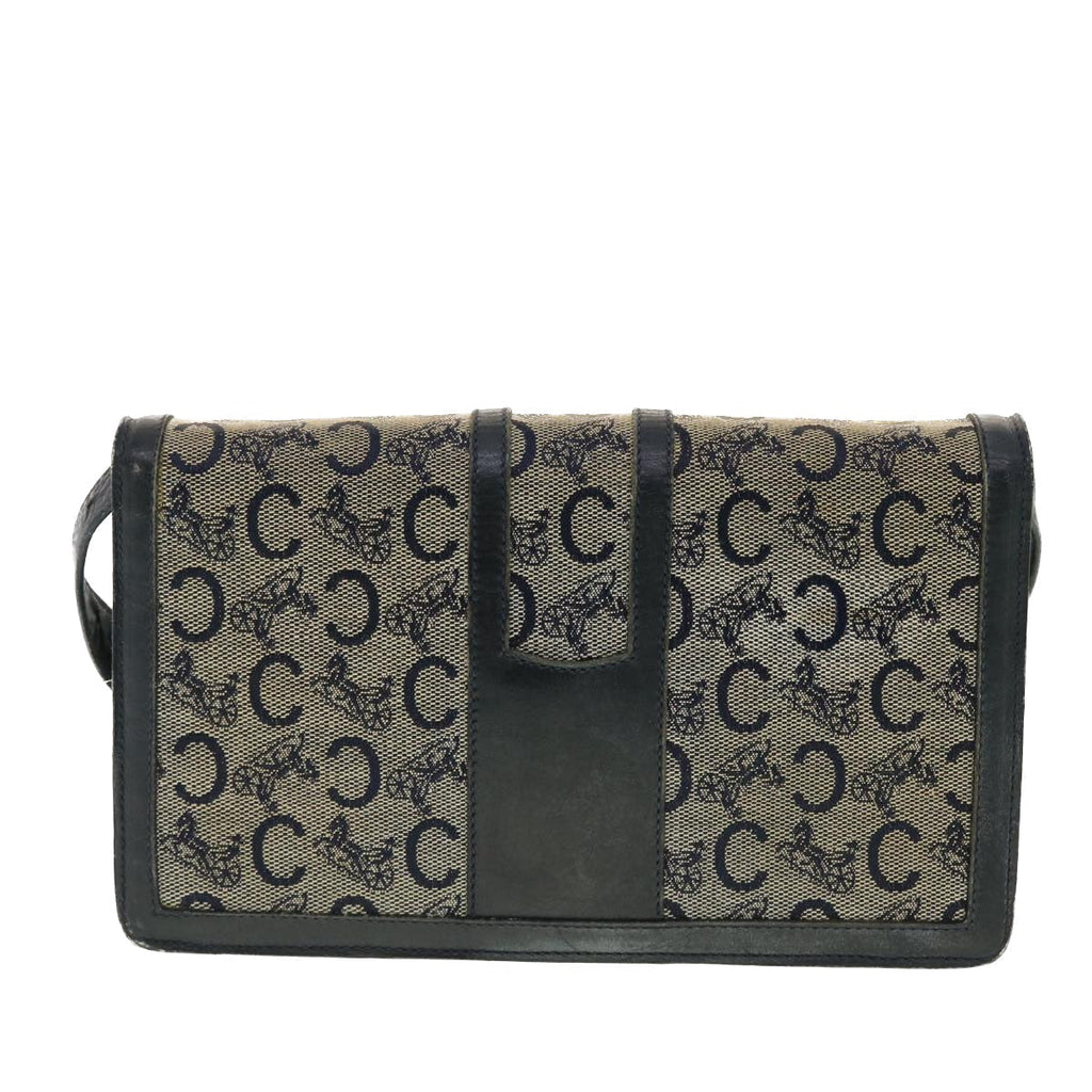 CELINE C Macadam Canvas Shoulder Bag Navy  39617