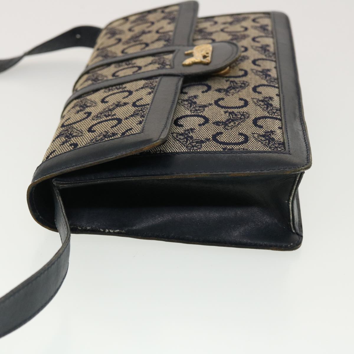 CELINE C Macadam Canvas Shoulder Bag Navy  39617