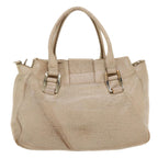 CELINE Hand Bag Leather 2way Beige  39619