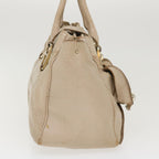 CELINE Hand Bag Leather 2way Beige  39619