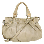 CELINE Hand Bag Leather 2way Silver WC-AT0069 Auth 39622