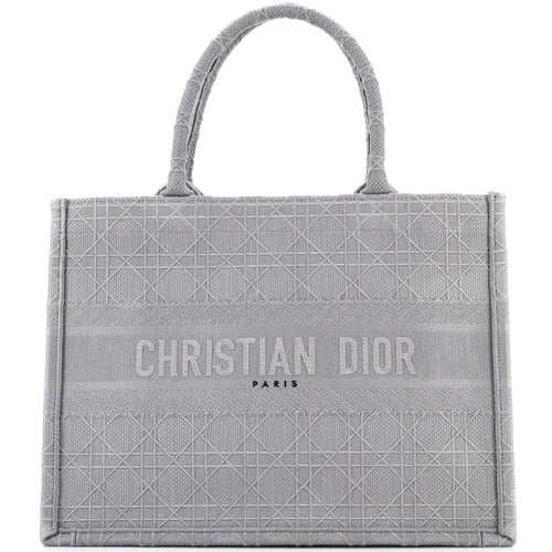Dior Book Tote Cannage Embroidered Canvas Medium