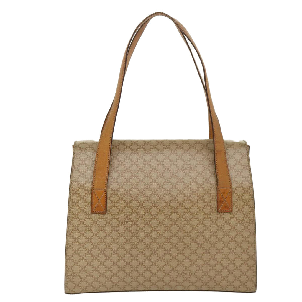 CELINE Macadam Canvas Shoulder Bag PVC Leather Brown Beige  39943