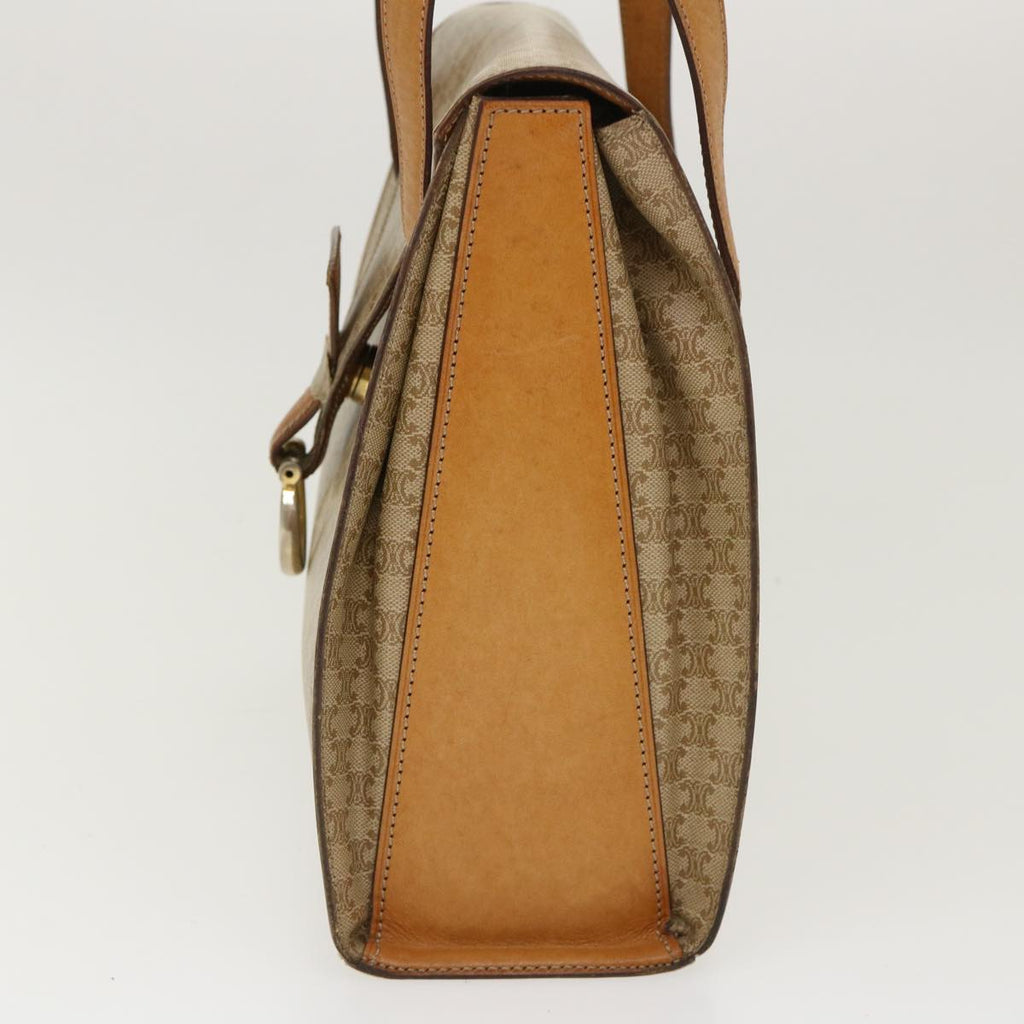 CELINE Macadam Canvas Shoulder Bag PVC Leather Brown Beige  39943